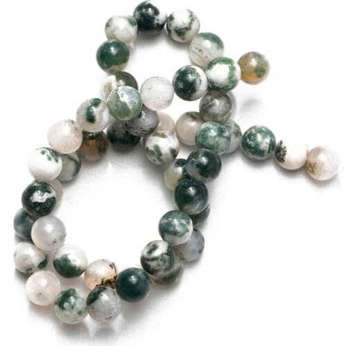 Wholesale Natural Tree Agates Stone Beads Round Loose Beads 4 6 8 10 12mm for Jewelry Making Accessories Bracelet DIY