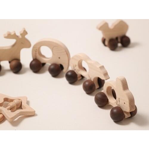 Baby Newborn Wooden Toys 1Pc Maple Wood Animals Cars Montessori Creative Educational Building Blocks Infant Teething Birth Gifts