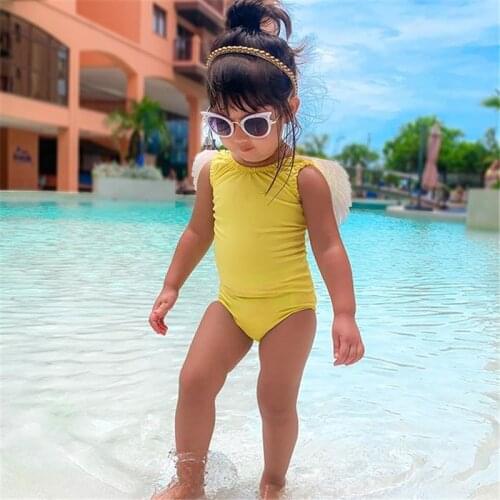 Baby Clothes Girl Swimwear Sequins Wings One-Piece Swimsuit Summer Fashion Kids Bikini Holiday Child Girl Beachwear Bathing Suit