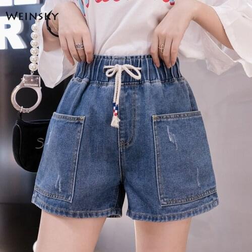 New Women Fashion Denim Shorts Plus Size Summer Casual Style Stretch Jeans