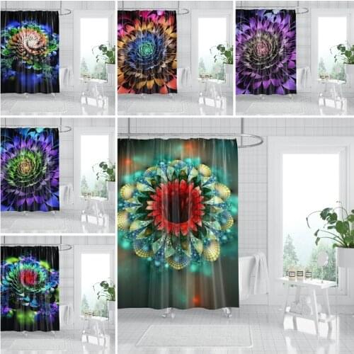 Exotic Flower Printing Shower Curtain High Quality Bohemia Waterproof Polyester Bath Curtain For Bathroom Decor Accessories