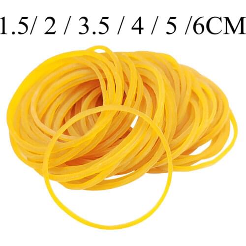 200X Sturdy Rubber Bands Yellow Bank Paper Bills Money Dollars Elastic Stretchable Bands Natural Ring for School Office Supplies