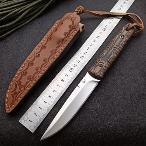 Fixed Knife Outdoor D2 Multi-function G10 Saber Tactical High Hardness EDC Self-defense Wild Adventure Pocket Survival Knife