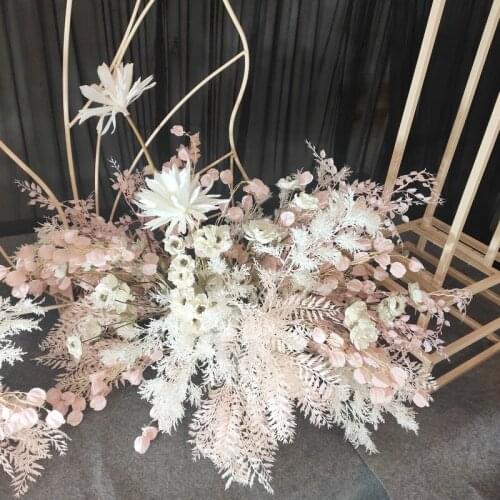 Htmeing artificial flowers DIY wedding decor long stem plastic flower leaf summer wreath accessories