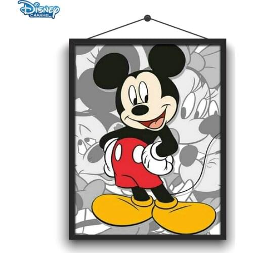 Disney 5D Diy Diamond Painting Embroidery Full Round Diamond Cartoon Mickey Minnie Exquisite Home Decoration