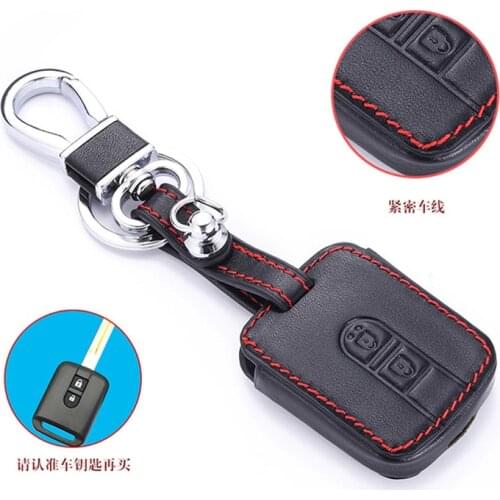 Leather Car Key Case Holder For Nissan Pathfinder Qashqai Nissan Micra Navara Almera Note Auto Remote Fob Cover Keychain Bag
