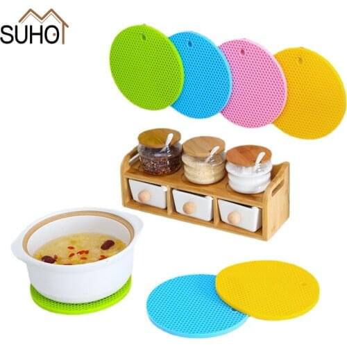 14cm Round Heat Resistant Silicone Mat Drink Cup Coasters Non-slip Pot Holder Table Placemat Kitchen Mats Table Decor Accessorie