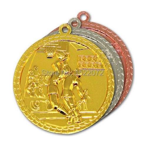 Top sell factory price custom Basketball metal medal sport Gold Silver and Bronze medals cheap custom gold silver medals coins