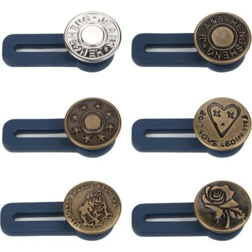 13 Styles Adjustable Disassembly Retractable Jeans Waist Extension Button Metal Letter Buttons Free Sewing Buttons Jokers