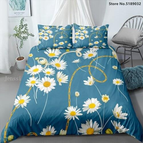 Fashion Bedding Sets Chain Flowers Quilt Cover Single Double Queen King Size Bedspread Vintage Baroque Bed Cover Sets Luxury