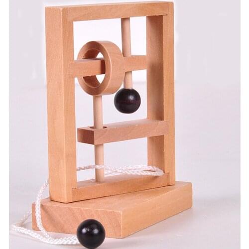 New Desk Novelty 3D Wooden Rope Loop Puzzle IQ Mind String Brain teaser Game for Adults Kids Gift Learning Education Puzzle Toy