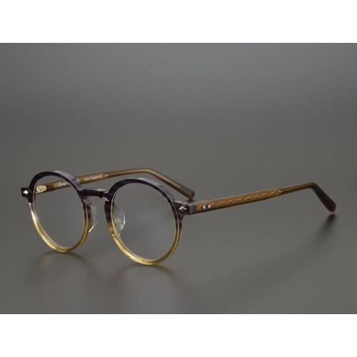 Brand Designer High Quality Acetate Glasses Frame Men Retro Round Clear Lens Eyeglasses For Women Prescription Eyewear 1877