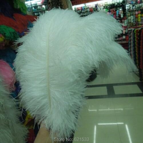 Wholesale, 100pcs/lot 16-18Inch 40-45cm Cheap White ostrich feathers Soft rod wedding decoration freeshipping