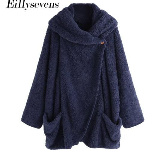 Winter Pink Casual Wool Coat Women Solid Fashion Turn Down Collar Coats Basic Woolen Overcoat Warmness Pockets Oversize Outwear