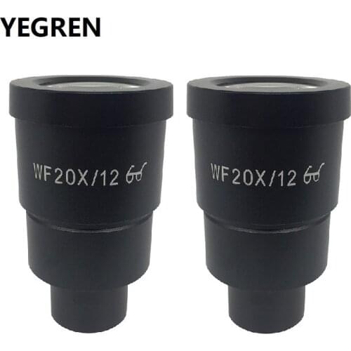 Pair WF20X Eyepiece Lens for Stereo Microscope High Eye-point Optical Ocular Field of View 10mm or 12mm WF20X/10 WF20X/12
