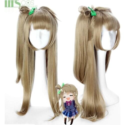 Love Live Kotori Minami Wig Halloween Hair Cosplay Costume Wigs High Quality Anime LoveLive! + Green Bow Hairpin