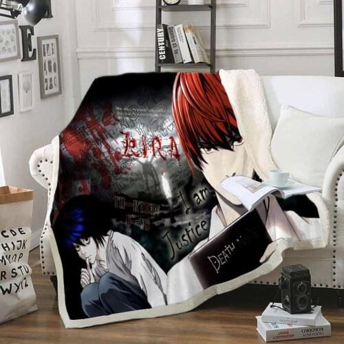 Death Note Plush Blanket Throw for Sofa Bed Cover Single Twin Bedding Baby Boys Girls Children Gift