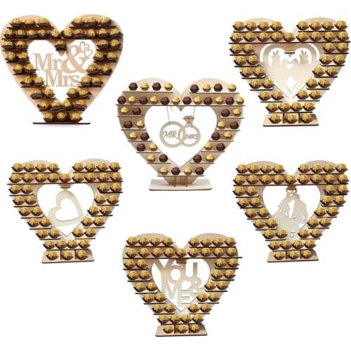 Rustic Wedding Cake Stand Candy Bar Ferrero Rocher Chocolate Stand Wooden Heart Tree Display Stand Table Decoration