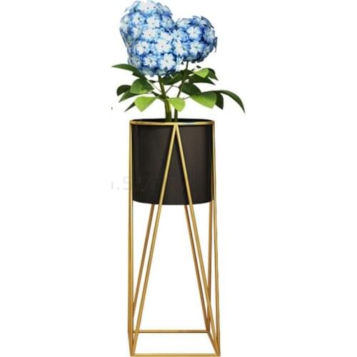 Living room simple flower rack modern floor iron TV cabinet next to Nordic Light luxury flower rack plant pot rack