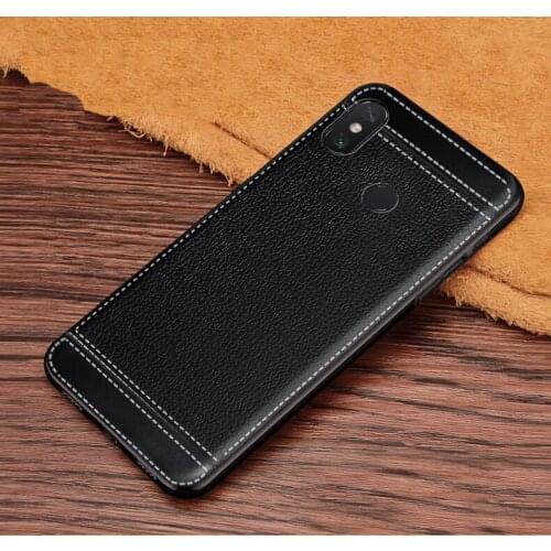 Litchi Cortex Silicone Case For Xiaomi Mi Max 3 Fundas Hoesje Lychee Leather Matte Soft TPU Cover Mi Max 3 6.9" Coque