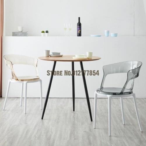 Nordic Dining Chair Plastic Chair Transparent Home Modern Simple Thickened Coffee Shop Leisure Creative Backrest Negotiation Cha