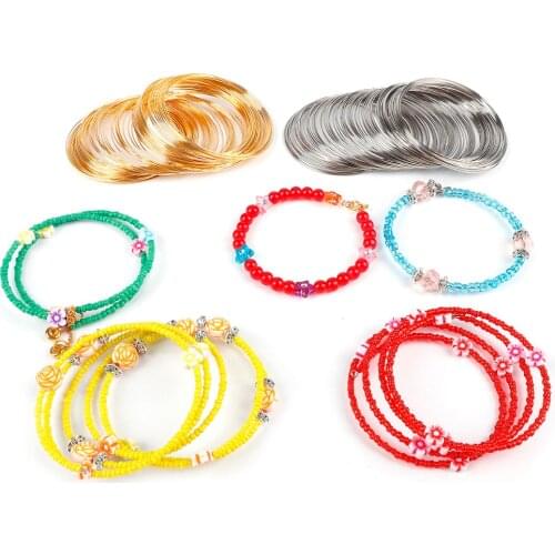 100 Loops 0.6mm Memory Beading Steel Wire For DIY Jewelry Findings Bangle Bracelet Making