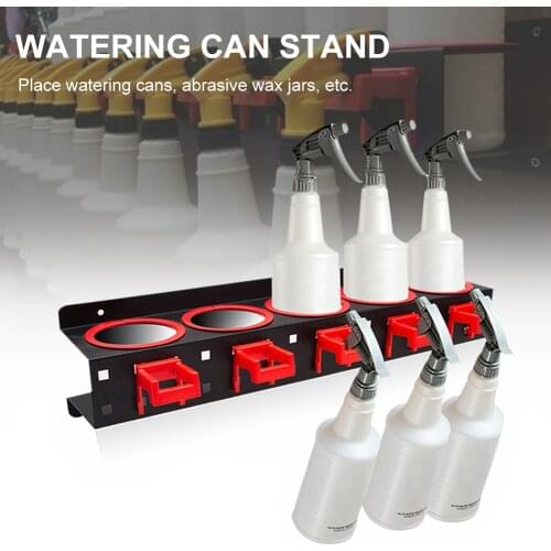 Spray Bottle Rack di stoccaggio materiale abrasivo appeso Rail Car Beauty Shop accessori Display strumenti di pulizia automatica