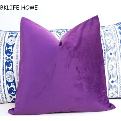 High Quality Soft Deep Purple Velvet Cushion Cover Pillow Case No Balling-up Without Stuffing