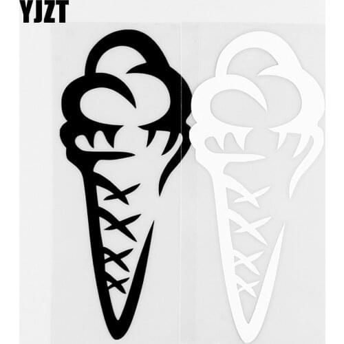 YJZT 6.4×15.3CM Delicious Ice Cream Personality Vinyl Car Stickers Decals Fun Decor Black/Silver 20B-0037