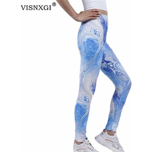 VISNXGI Women Sport Leggings Gym Exercise High Waist Fitness Elasticity Tights Running Athletic Trousers Push Up Tie-Dye Pants