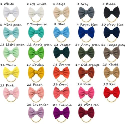 28pc/lot New Baby 5.5" Waffle Bows Nylon Headband,Kids Girls Knotbow Elastic Headbands Kids Hairpins Hair Accessories