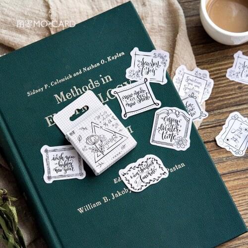 45 pcs/pack Letterhead Decorative Sticker Set Diary Album Label Stickers DIY Stationery Stickers Gift Diary Deco Pack