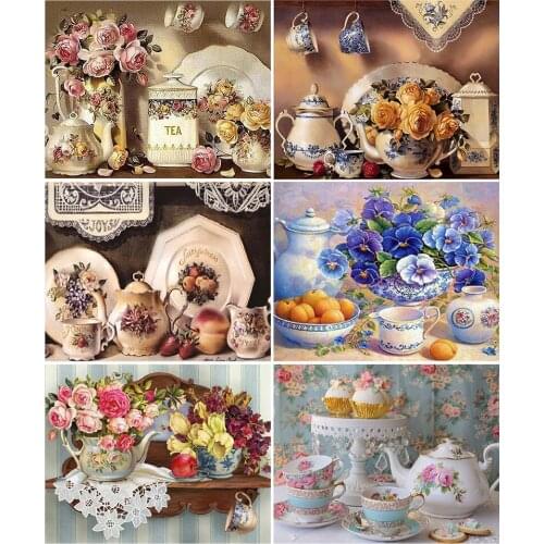 5D DIY Diamond Painting Flower Fruit Kit Full Drill Embroidery Mosaic Art Picture of Rhinestones Kitchen Decoration New Arrival