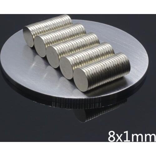 8mmX1mm Strong Magnets 50 pics 8x1 magnet NdFeB Rare Earth For Crafts Models Fridge Sticking Small Round Magnet Home Decorations