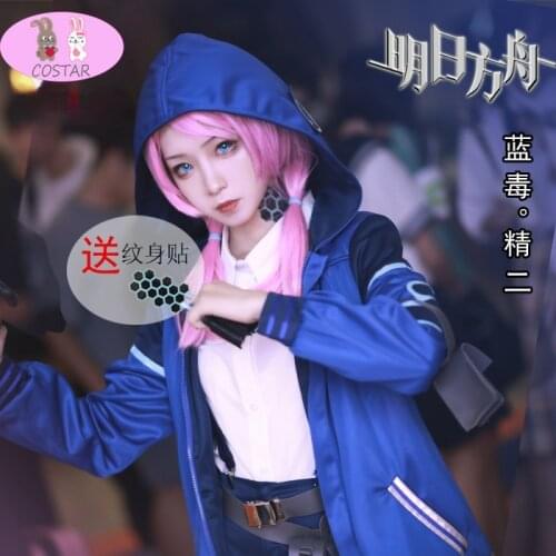 Anime! Arknights Blue Poison Azureus Version 2.0 Battle Suit Uniform Cosplay Costume Halloween Party Dailydress For Women S-XXL