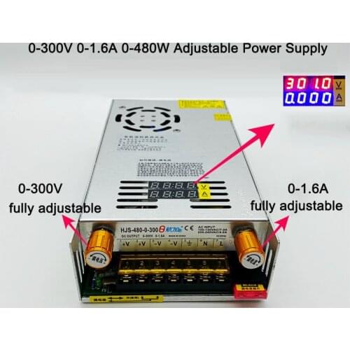 480W 0-300V 0-1.6A Current and Voltage Adjustable DC Power Supply Current limiting Power Unit Transformer 300V