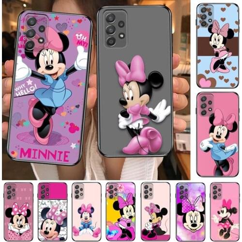 Pink Disney Mouse Minnie Phone Case Hull For Samsung Galaxy A70 A50 A51 A71 A52 A40 A30 A31 A90 A20E 5G S Black Shell Art Cell C