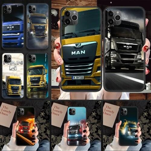 Man truck Phone Case Cover Hull For iphone 5 5s se 2 6 6s 7 8 12 mini plus X XS XR 11 PRO MAX black tpu shell 3D coque fashion