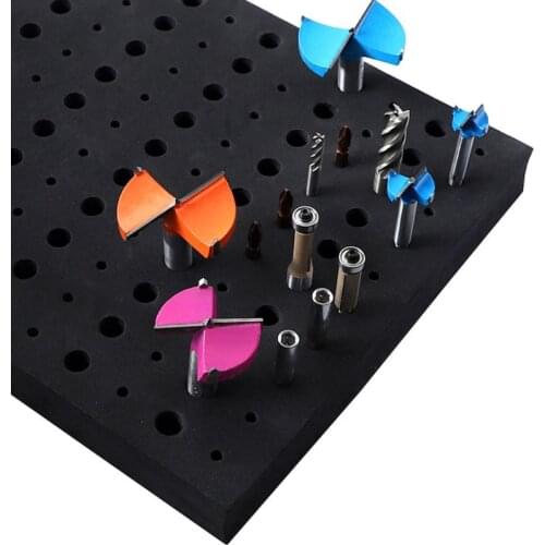 110 Holes Router Bit Tray Storage Holder for 1/4'' 1/2'' Shank Milling Cutters D0AC