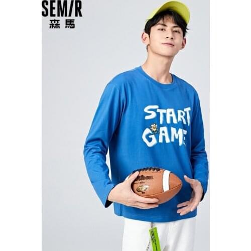SEMIR Boys Long Sleeve T-Shirts Men Loose O Neck Top Korean Fashion Trend Bottoming Tshirt 2021 Spring And Summer