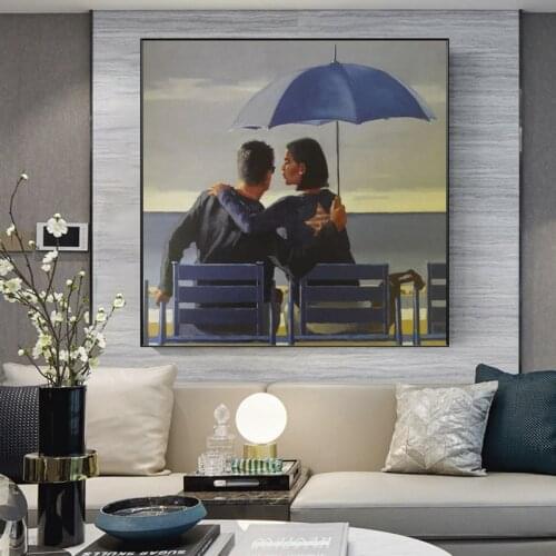 Blue Blue by Jack Vettriano Art Painting Reproduction on Canvas Posters and Prints Wall Art Picture for Living Room Cuadro Decor