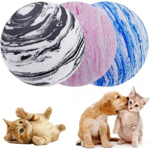 Dog Cat Interactive Ball Planet Pattern 4cm Artificial 3 Colors Cat Teaser EVA Training Toy Fors Cats Pet Supplies Dropshipping