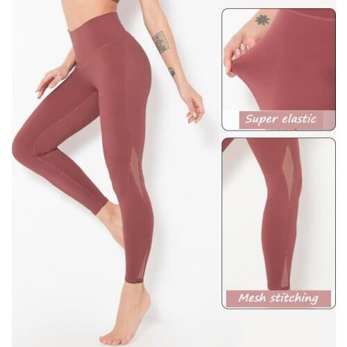 New Women Seamless Leggings High Waist Peach Hip Sports Yoga Pants Gym Workout Breathable Stretchy Tights Mesh Tights Gym Tights