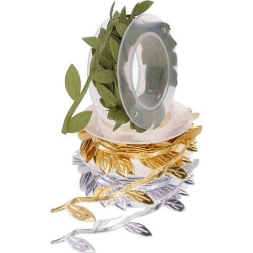 2 Meters Leaf Ribbon Satin Vine Leaves Garlands Lace Trim for Home Wedding Decoration