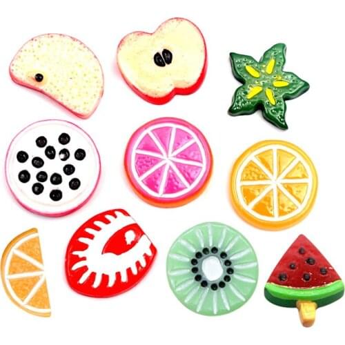 LF 20Pcs Fake Resin Fruit Decoration Crafts Flatback Cabochon Embellishments For Scrapbooking Kawaii Cute Diy Accessories