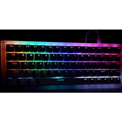 Zeeyoo 65% 68 key Custom Mechanical Keyboard PCB CASE hot swappable switch support lighting effects with RGB switch led