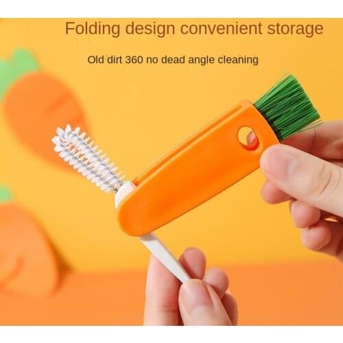 Long-handle Multi-functional Cup Brush Cleaning Supplies Thermos Cup Lid Gap Cleaning Brush Three-in-one Bottle Lid Brush Groove