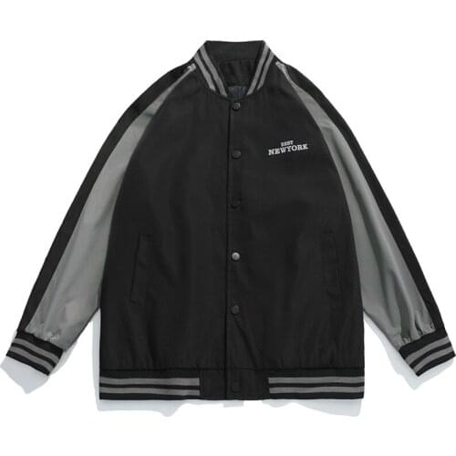 Mens Baseball Jacket Coat 2021 New Stitching Baseball Uniform Mens Casual Loose Y2K Jacket Couple Clothes
