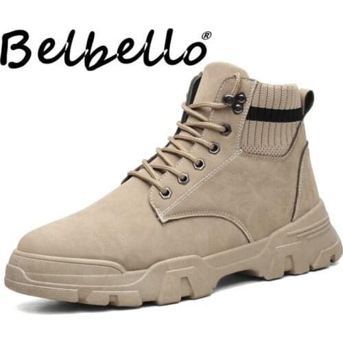 Belbello winter new style mens boot tideway joker breathe freely shoes student keep warm British style relaxation shoes