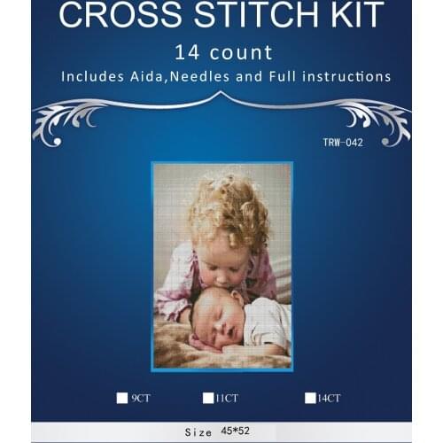 New Embroidery Counted Cross Stitch Kits Needlework Crafts 14 ct DMC Color DIY Arts Handmade Decor Girl with sleeping baby